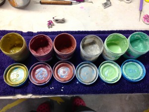 underglazes in the studio